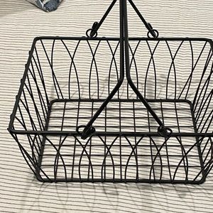 Wire Basket with handles. Black metal